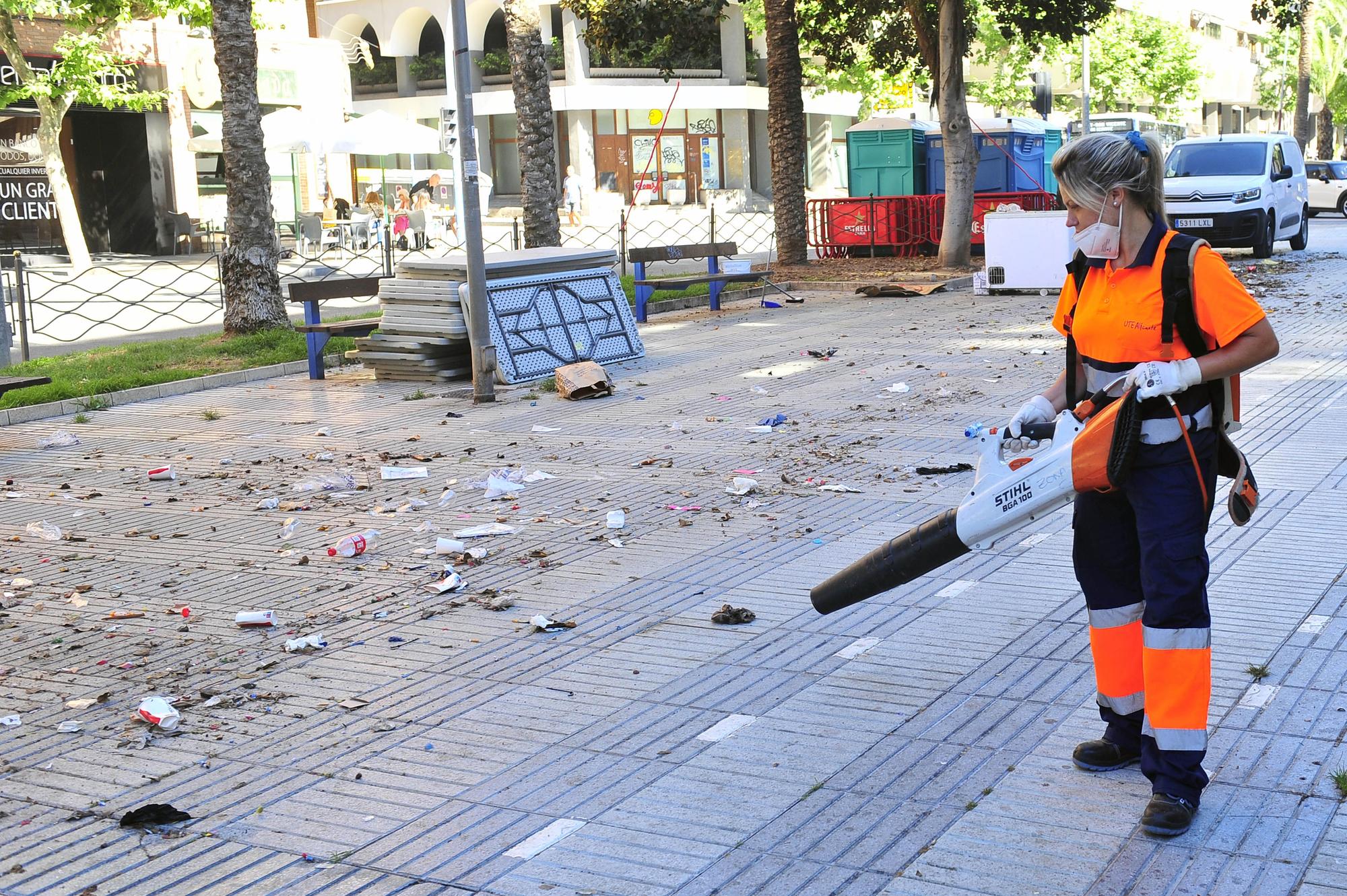 Hogueras, el día después, recogida de racós y barracas