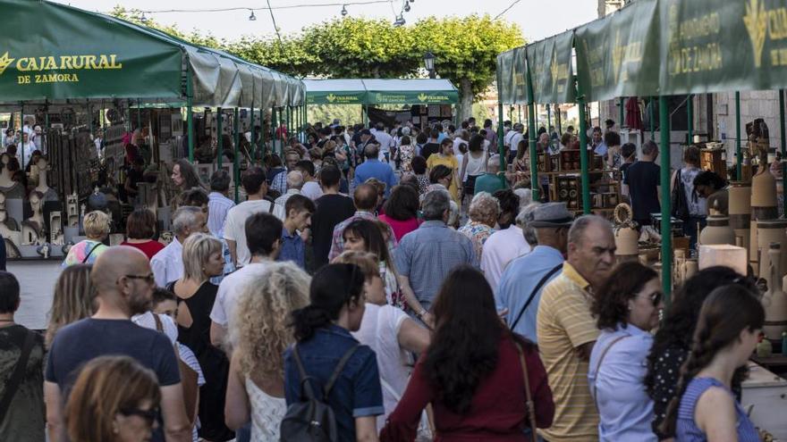 Numeroso público en la plaza Claudio Moyano durante las fiestas de San Pedro de Zamora.