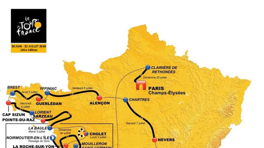 El recorrido del Tour de Francia de 2018. // @LeTour