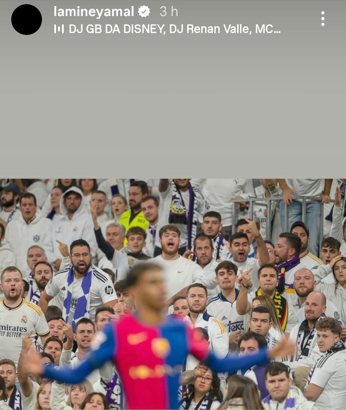 Publicación de Instagram de Lamine Yamal.