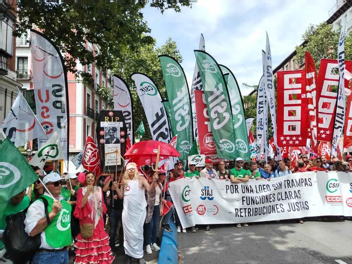 Un momento de la manifestación celebrada en Madrid.