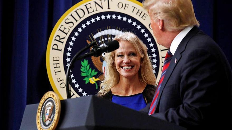 Donald Trump i Kellyanne Conway en un míting l&#039;any 2018.