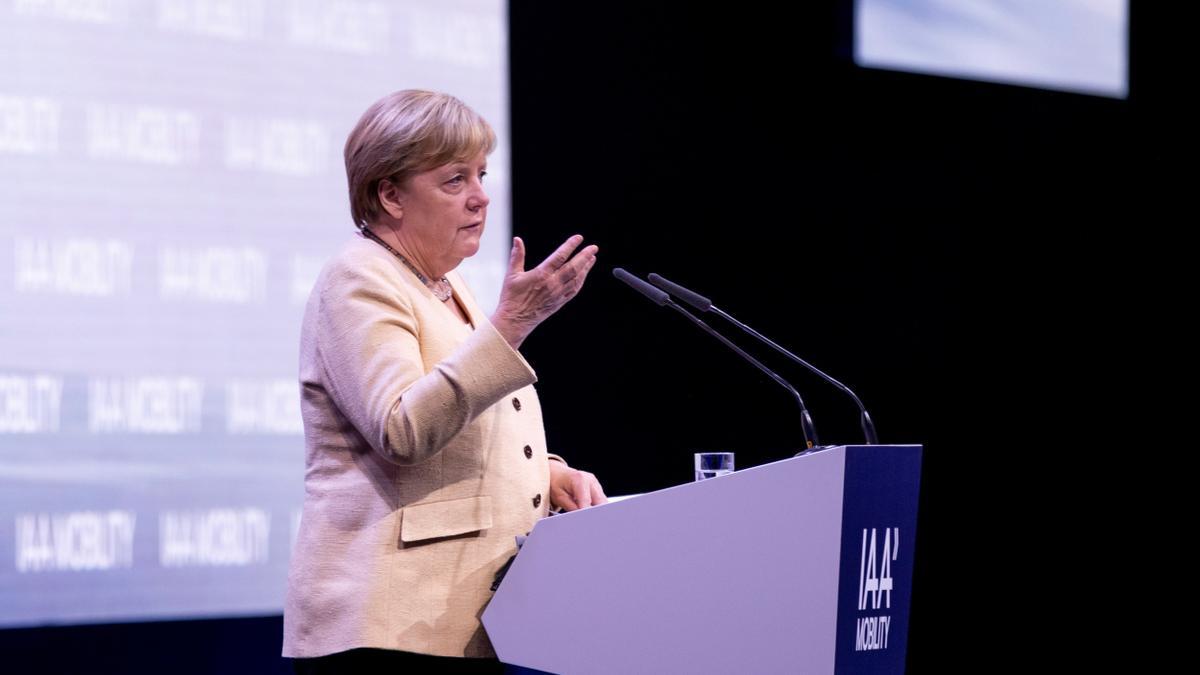 Angela Merkel en una comparecencia.