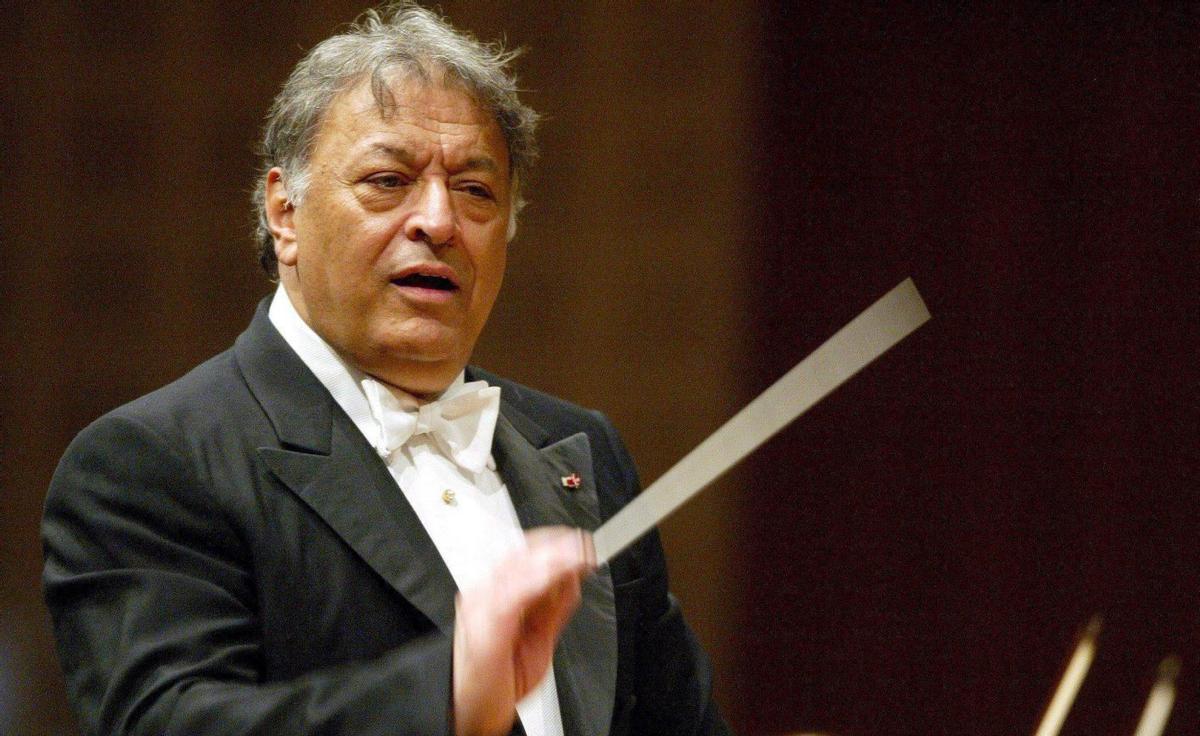 El director de orquesta Zubin Mehta, durante un concierto con la Filarmónica de Viena.