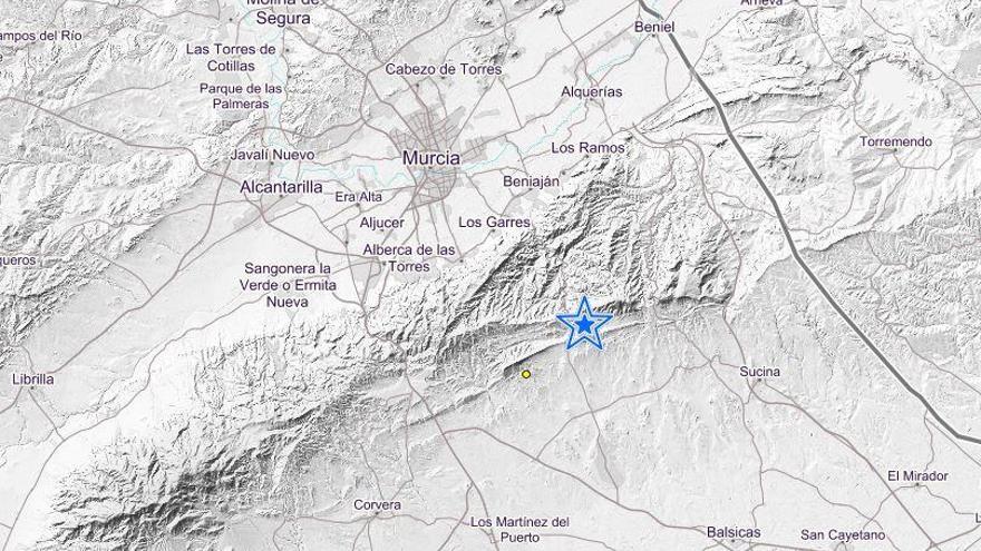 Un terremoto de 2,2 se deja sentir en Murcia