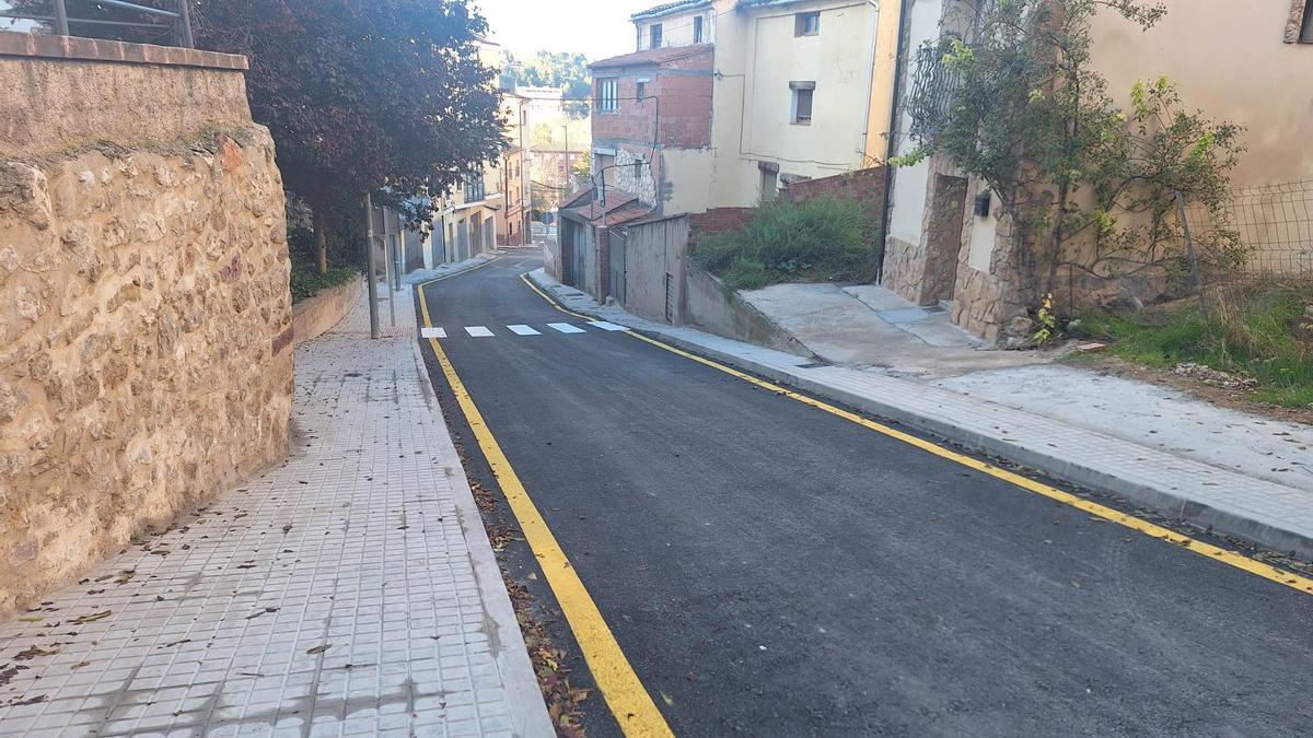 La Cuesta de los Molinos de Teruel abierta al tráfico, este martes.