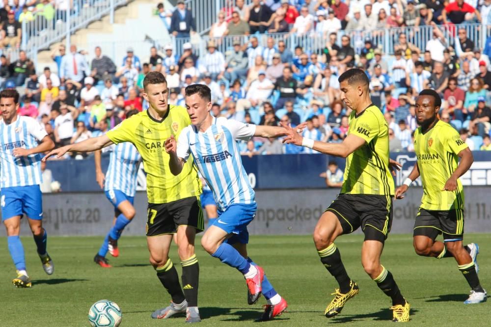 Partido del Málaga CF y el Real Zaragoza en La Rosaleda.