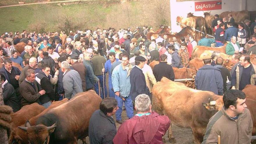 Una feria ganadera celebrada en Quirós.