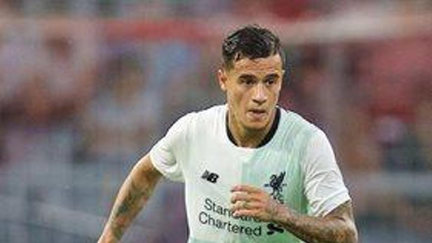 Philippe Coutinho, durant un partit de pretemporada del Liverpool