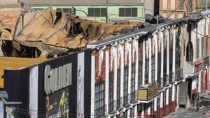 Vista aérea de las discotecas Golden, Teatre y La Fonda, afectadas por el trágico incendio.