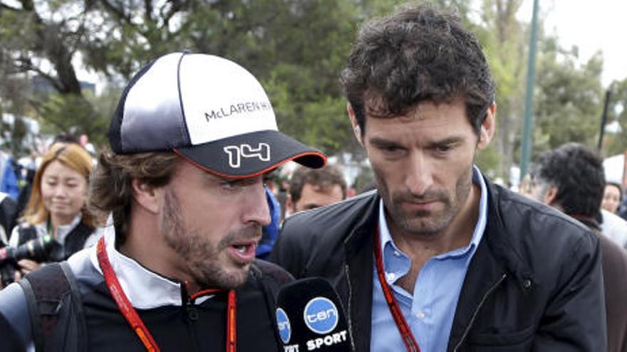 Mark Webber entrevistó a Alonso durante el GP de Australia del año pasado