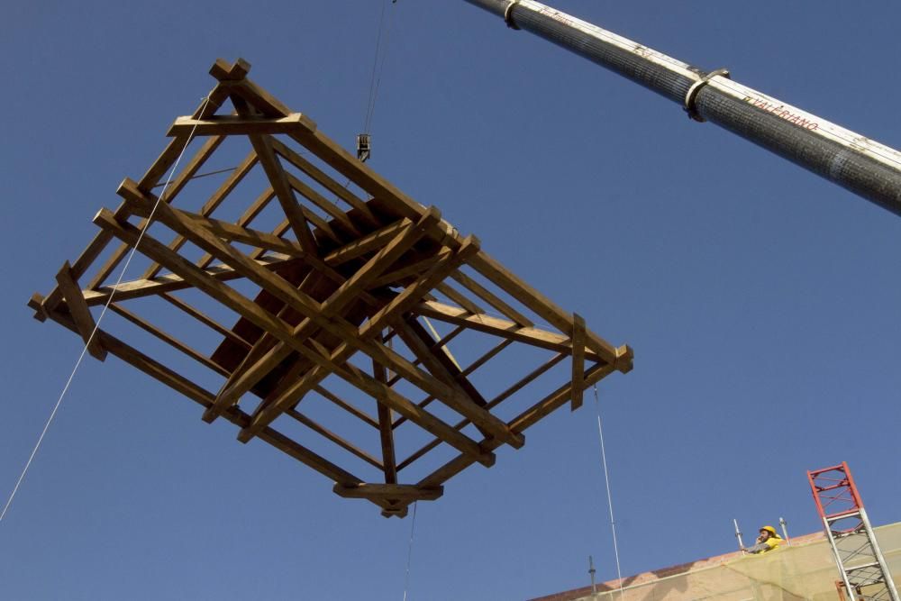 Montaje de la estructura de la bóveda del campanario de la Iglesia Santa María de Gracia de Cartagena