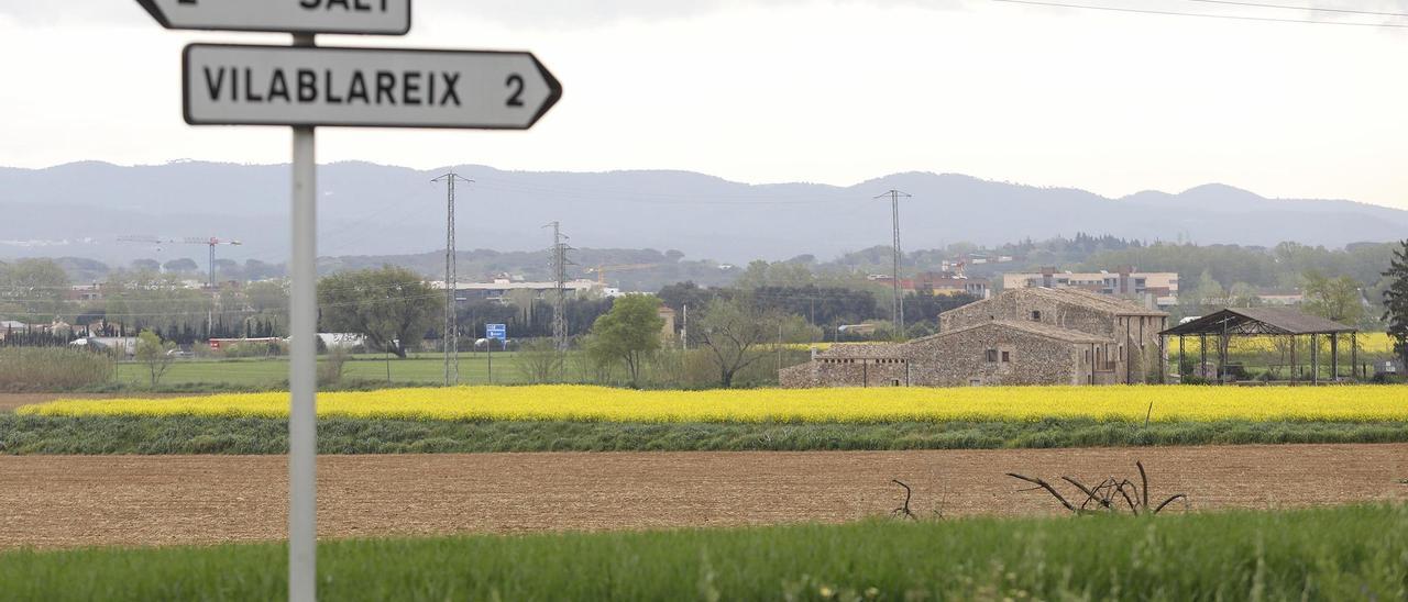 Els terrenys de la futura Ciutat Esportiva del Girona al Pla de la Massana de Vilablareix.