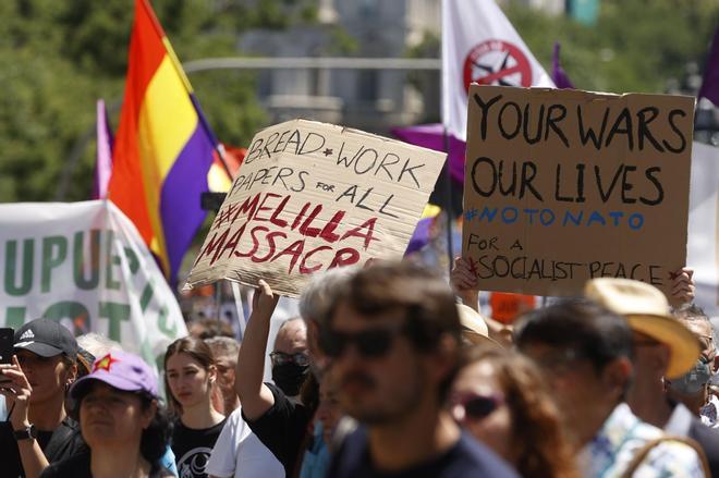 Marcha multitudinaria contra la cumbre de la OTAN en Madrid