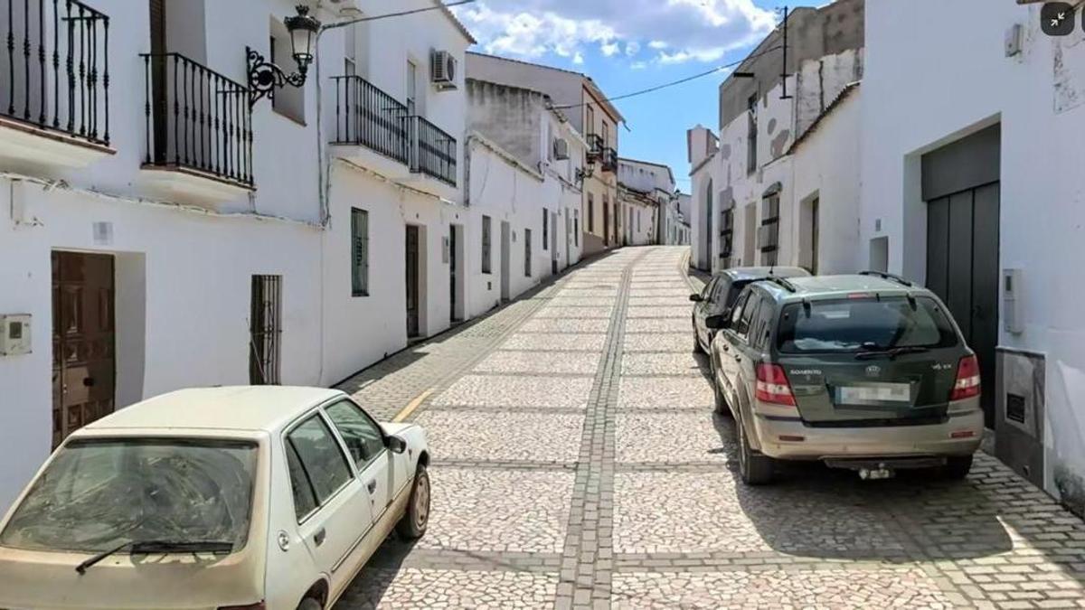 Calle de los hechos en Villanueva del Fresno