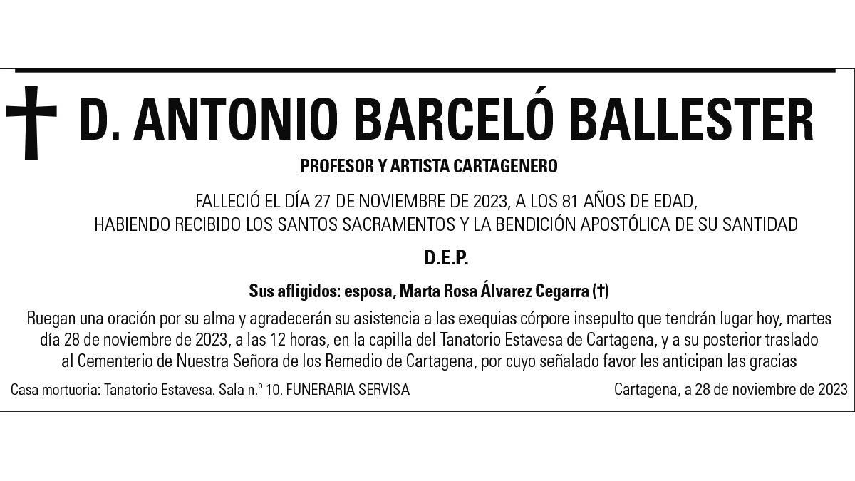 D. Antonio Barceló Ballester