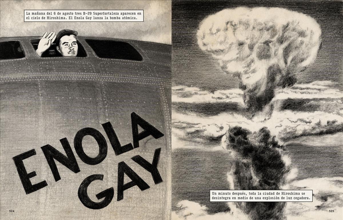 1945. El 6 de agosto en ’Enola Gay’ lanza la bomba atómica sobre Hiroshima, causando la muerte al acto de 100.000 personas y poniendo punto final a la guerra. 