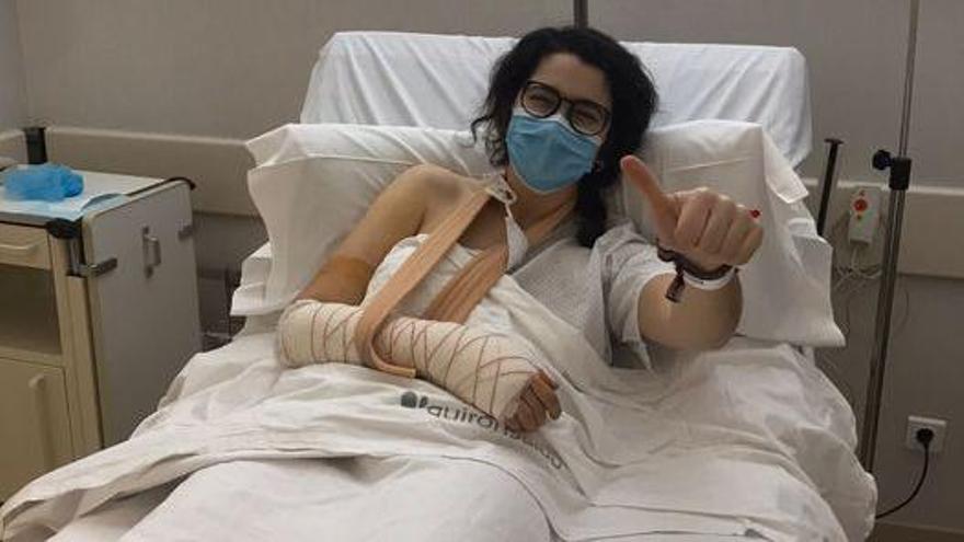 Judith Rodríguez, tras ser operada. // @EsgrimaVigo