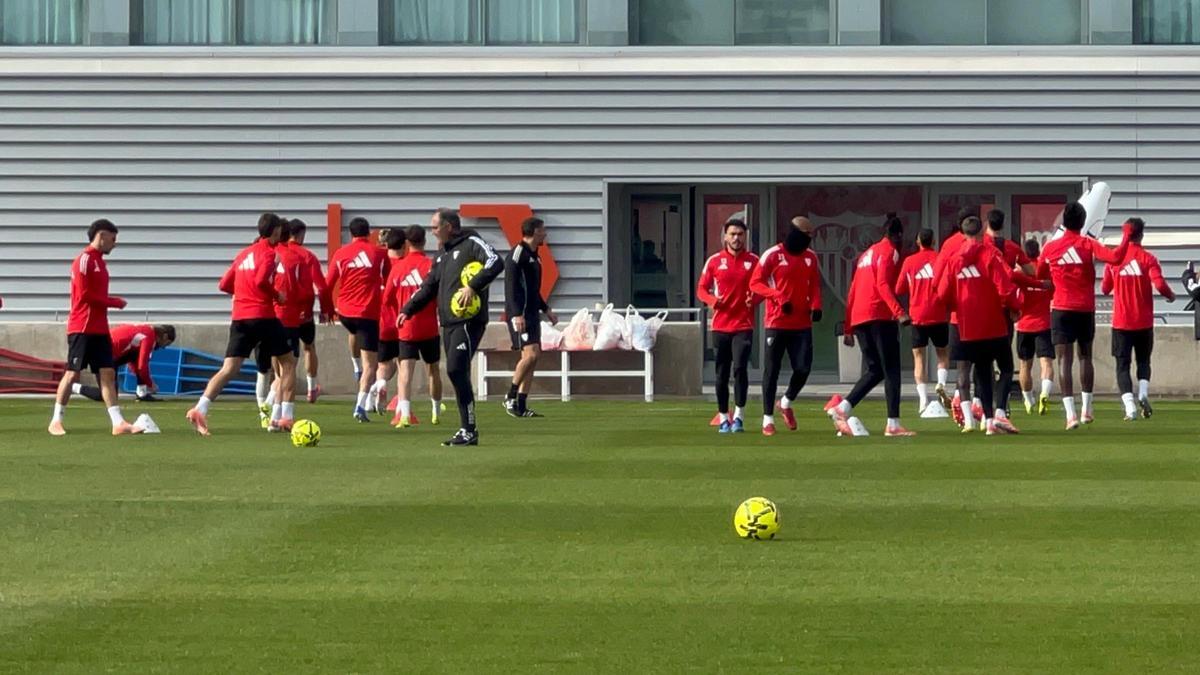 Entrenamiento del Sevilla FC previo al partido de Liga contra el Real Madrid