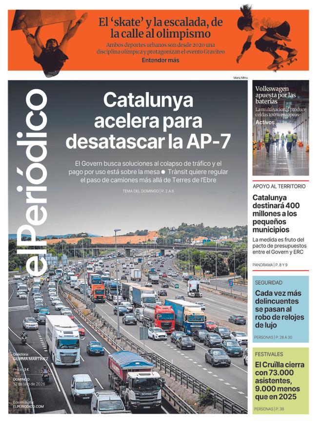 La portada de EL PERIÓDICO del 12 de julio de 2026