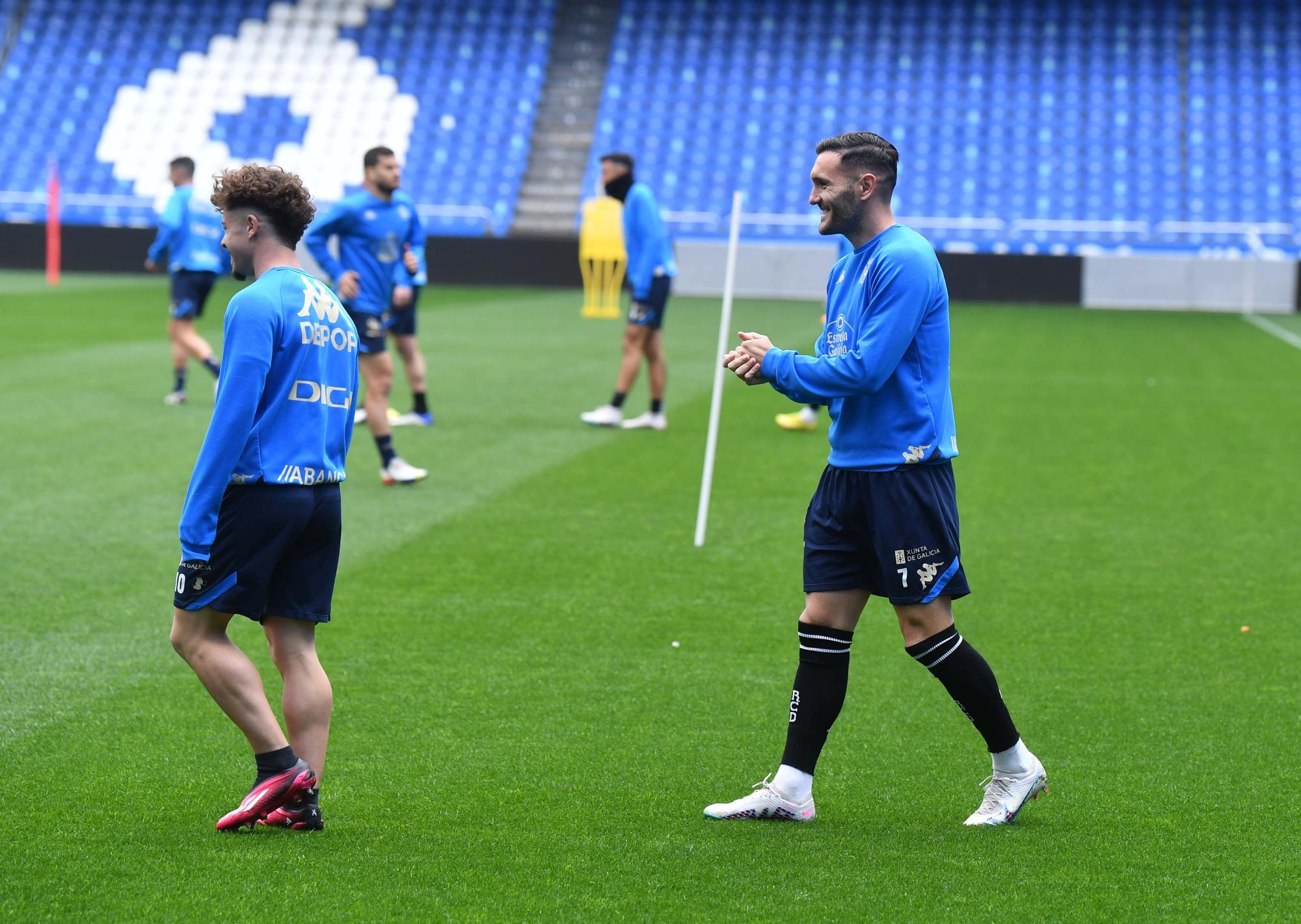 Último entrenamiento del Deportivo antes de medirse al Celta B