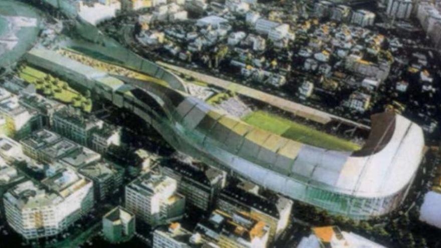 Recreación virtual del proyecto del estadio de Riazor diseñado por el arquitecto Peter Eisenman. la opinión