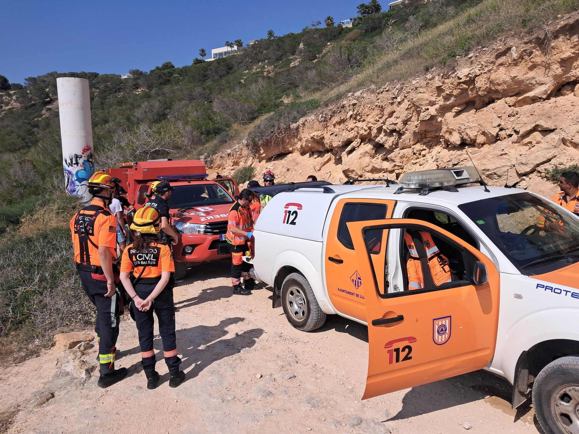 Rescate de un hombre que cayó por un acantilado en Llucmajor
