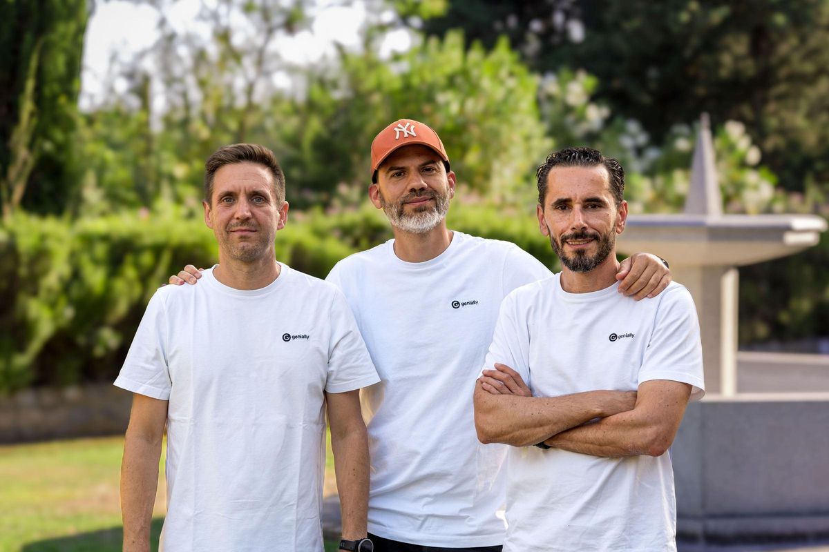 Luis García, Juan Rubio y Chema Roldán, los tres cofundadores en Córdoba de Genially, que siguen liderando 10 años después y la han convertido en una empresa de impacto global.