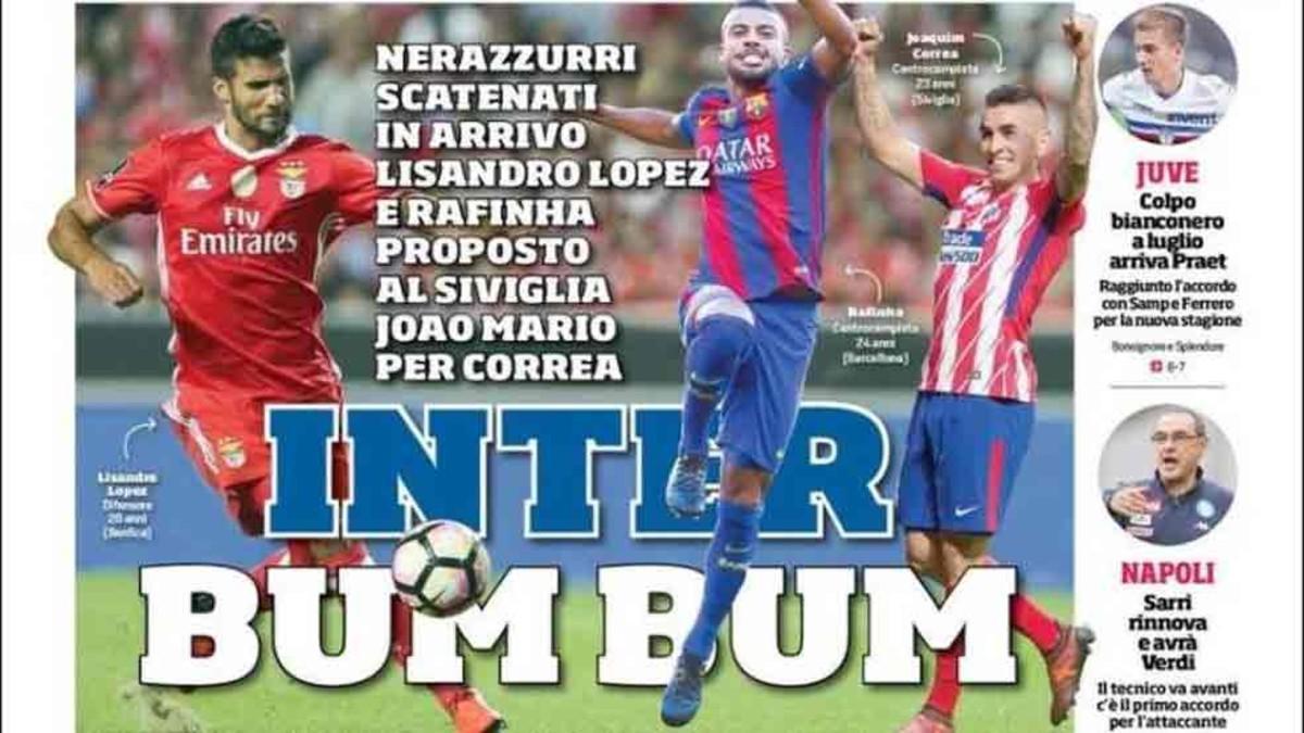 Rafinha, protagonista en la prensa italiana