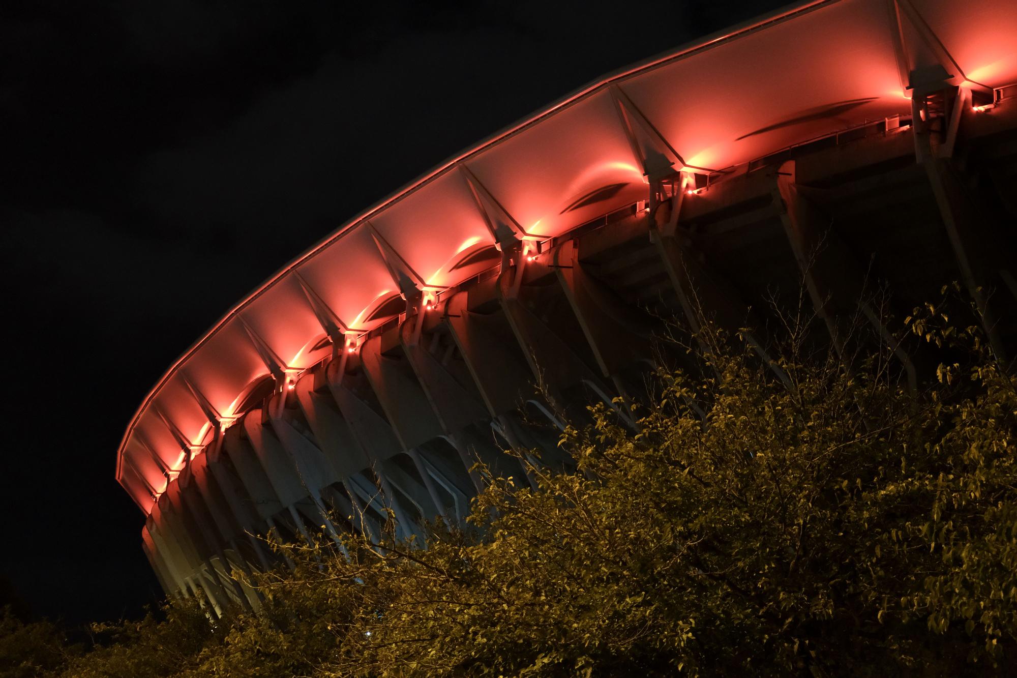 Las fotos de la nueva iluminación exterior del estadio de Son Moix