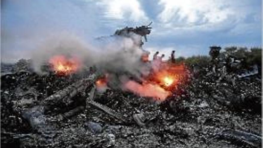 Fotografia d&#039;arxiu de les restes de l&#039;avió de Malaysia Airlines.