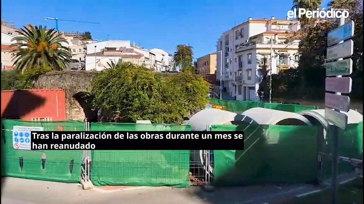 Vídeo | Retomadas las obras en el puente de San Francisco de Cáceres