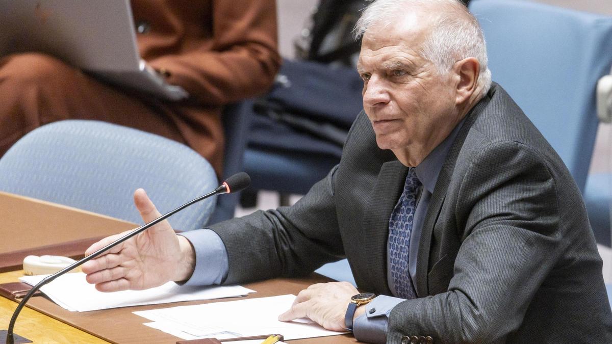 Borrell durante una intervención en la ONU, en Nueva York.