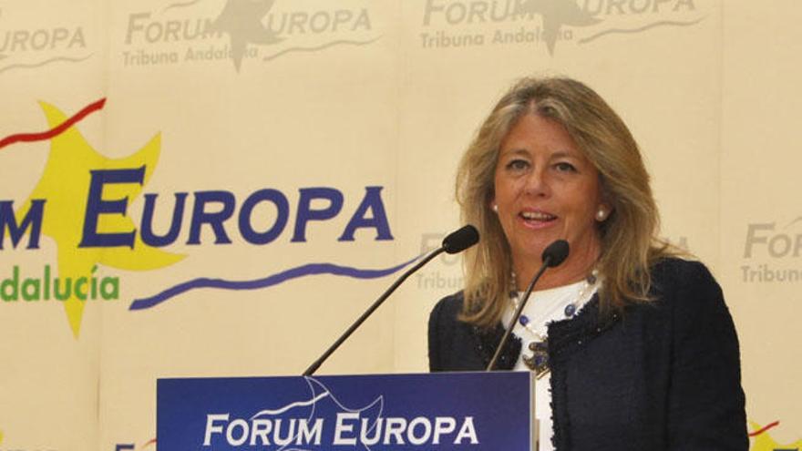 La alcaldesa, Ángeles Muñoz, en el Fórum Europa.