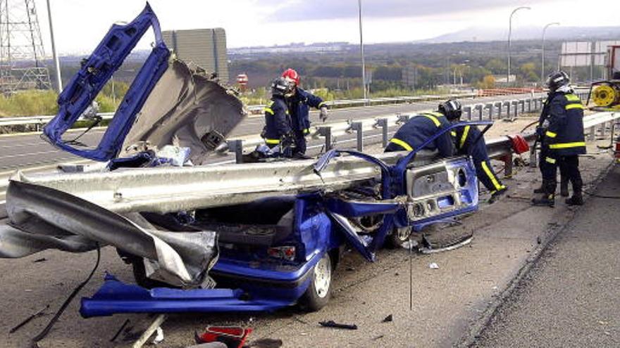 Fotografía facilitada por el Ayuntamiento de Madrid del accidente producido este fin de semana.