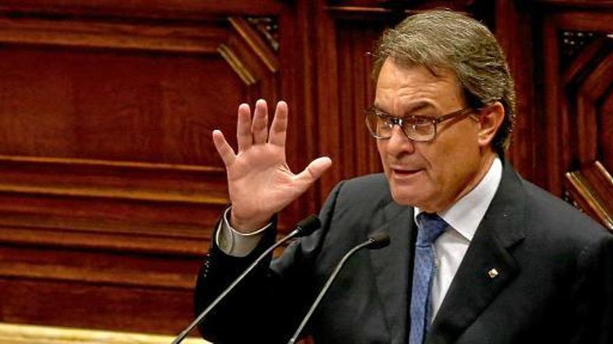 El President de la Generalitat, Artur Mas, en una recent compareixença al Parlament