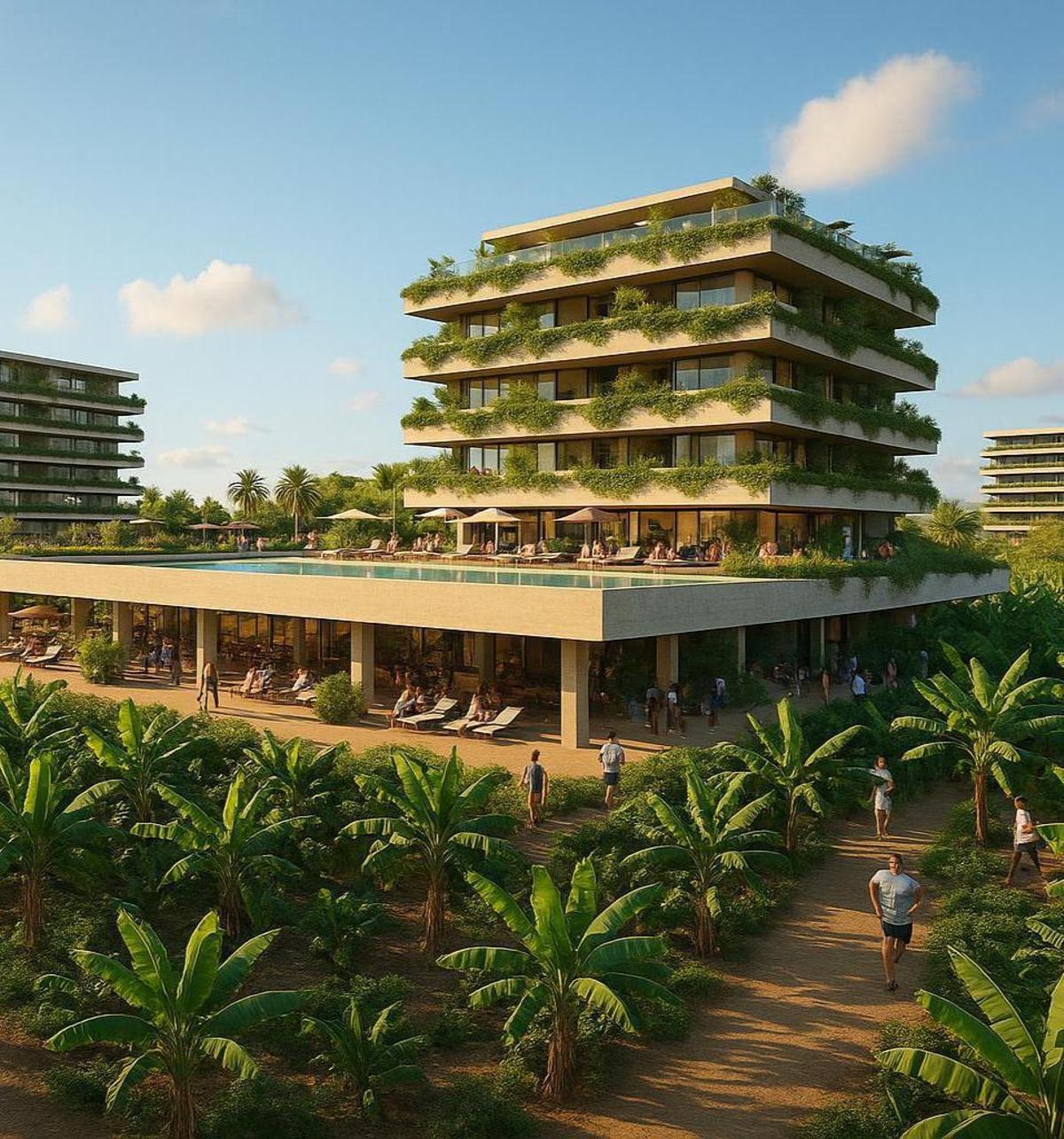 Recreación infográfica de una de las edificaciones que se llevarán a cabo en la costa.