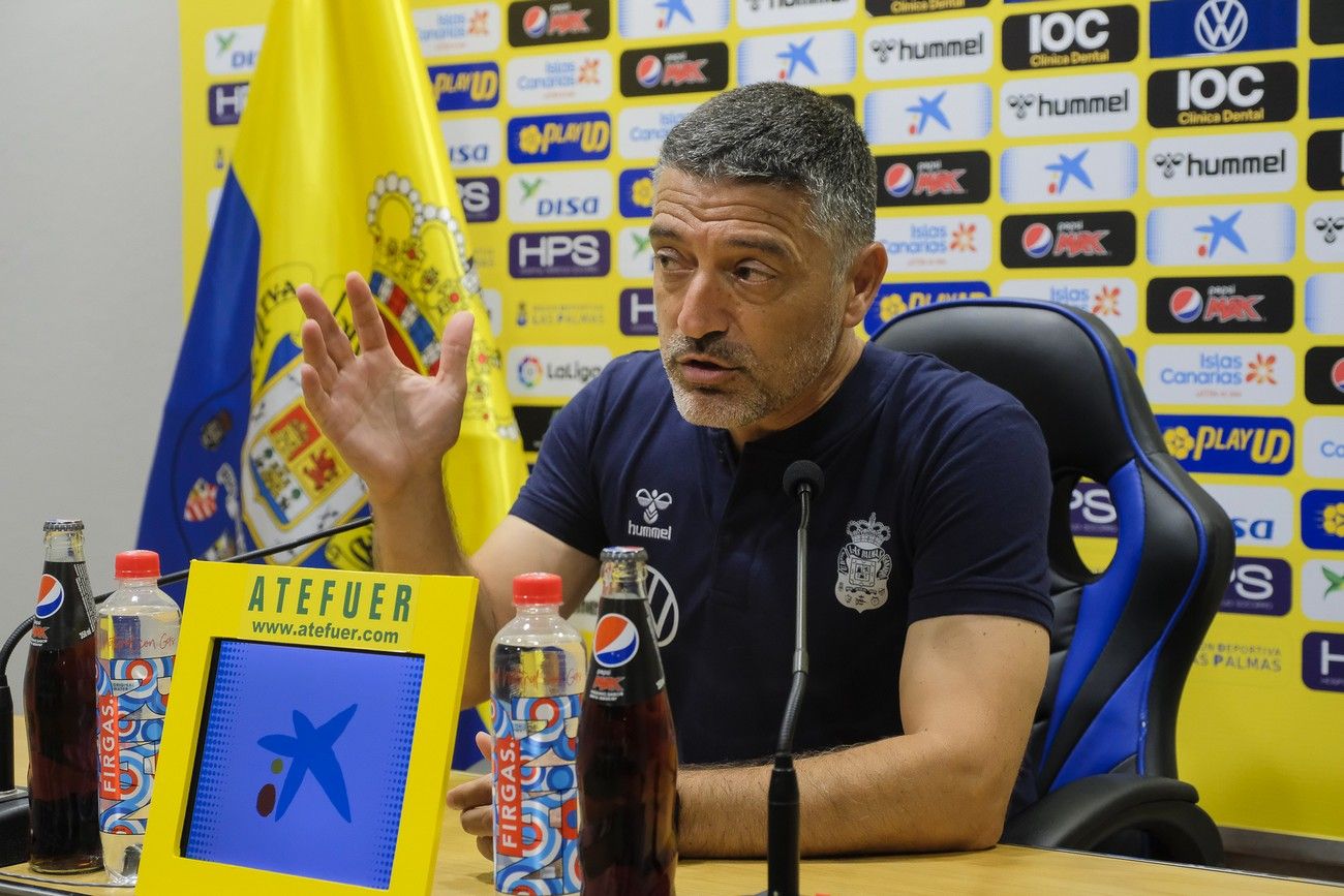 Rueda de prensa de Pimienta en la previa del UD Las Palmas - Zaragoza