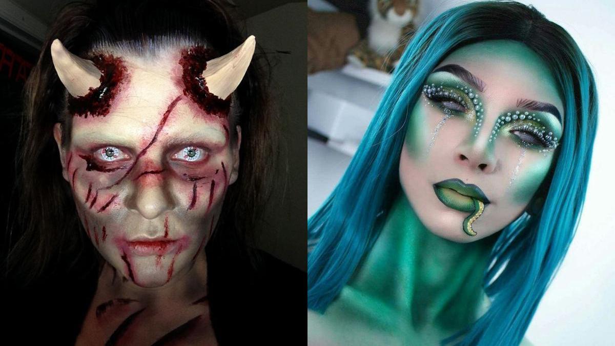 Maquillajes de Halloween espeluznantes.