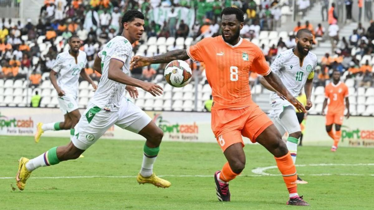 Franck Kessie, durante un partido con la selección de Costa de Marfil