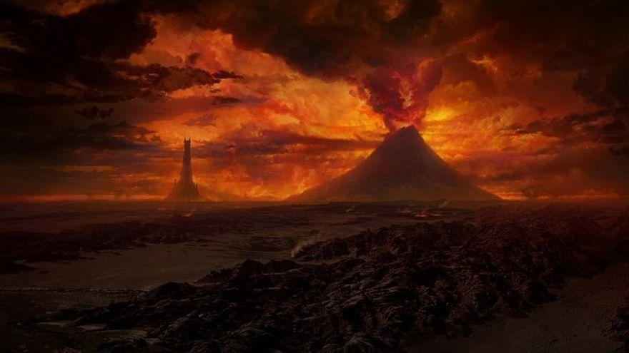 Mordor y el volcán Orodruin, en &#039;El señor de los anillos&#039;.