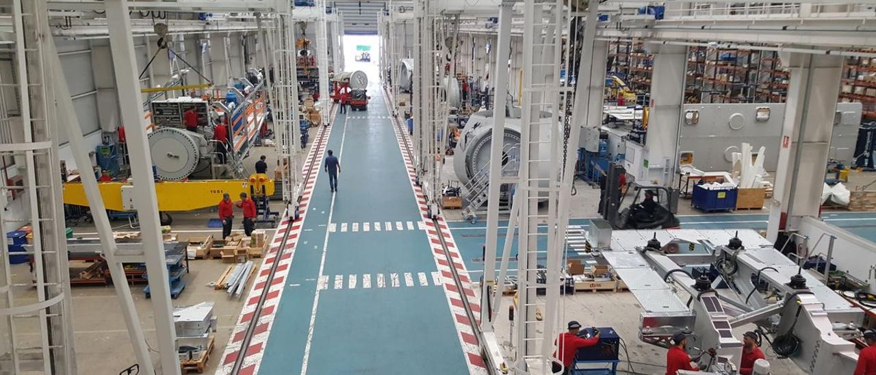 Instalaciones de la fábrica de aerogeneradores de Nordex en la Vall d’Uixó.