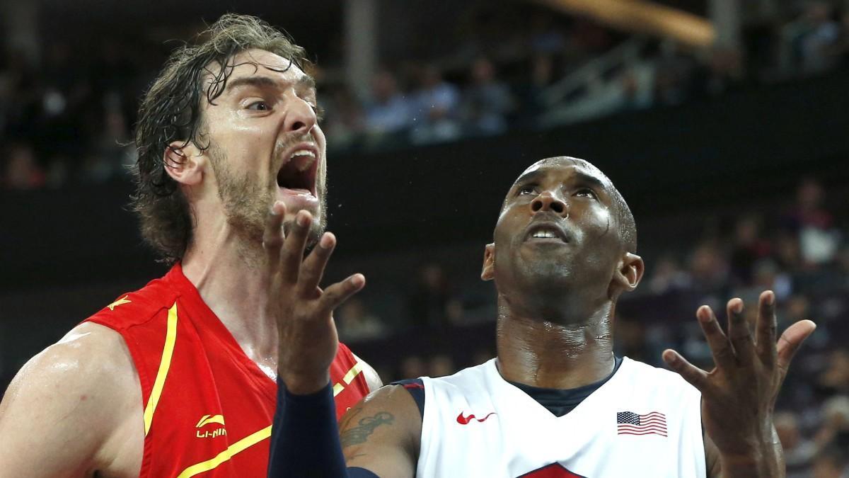 Kobe Bryant and Pau Gasol at the London 2012 Olympic Games