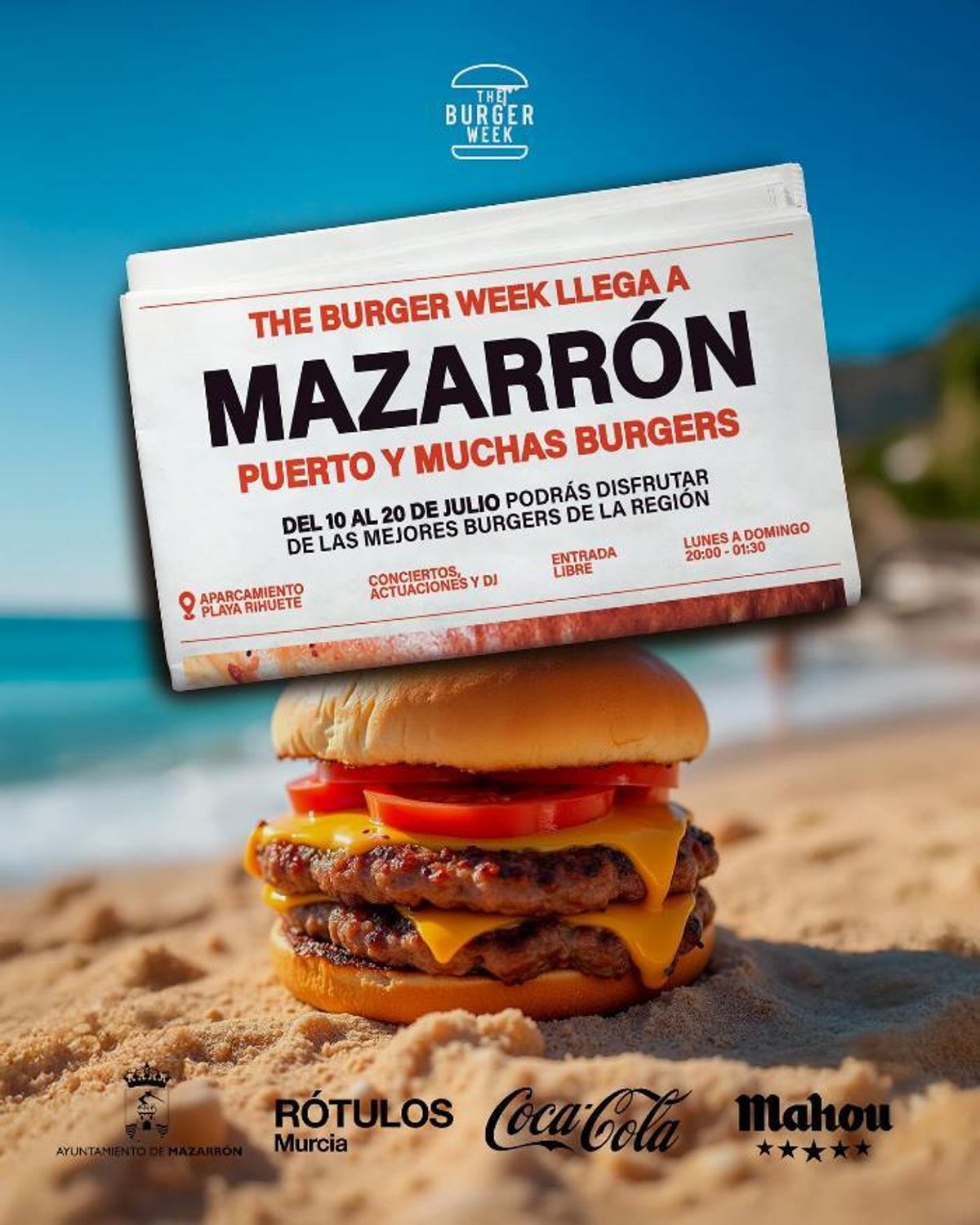 Cartel The Burger Week en Mazarrón.