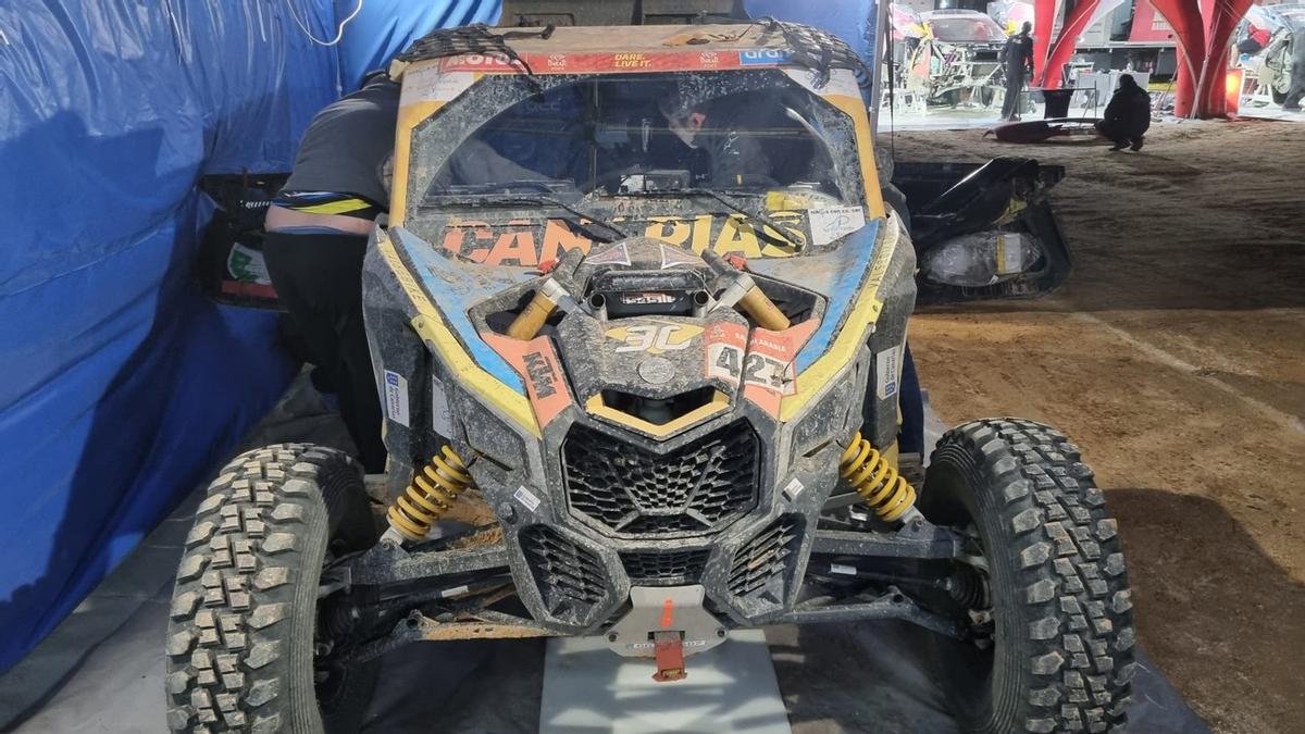 Imagen de la montura de Pedro Peñate en la disputa del Rally Dakar 2023.