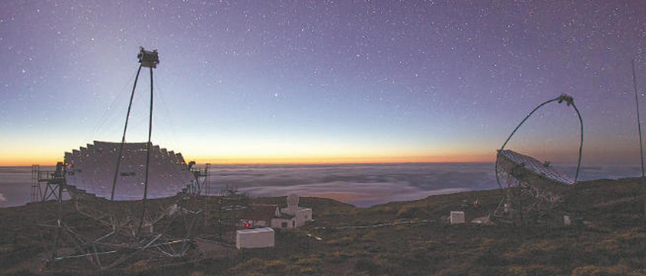 Los telescopios Magic en el Observatorio del Roque de los Muchachos.