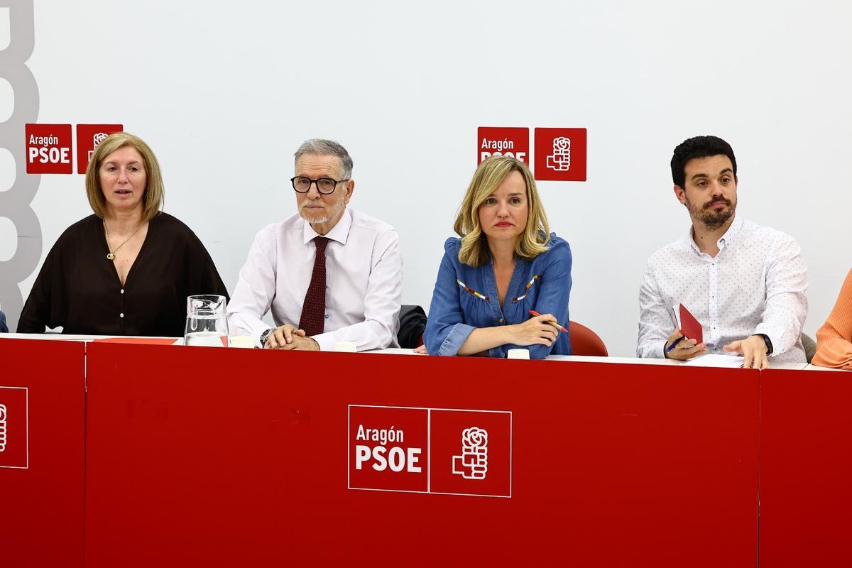 Pilar Alegría, portavoz del PSOE Aragón, este miércoles en la ejecutiva regional del partido.