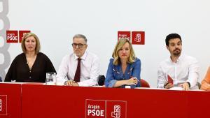 Pilar Alegría, portavoz del PSOE Aragón, este miércoles en la ejecutiva regional del partido.