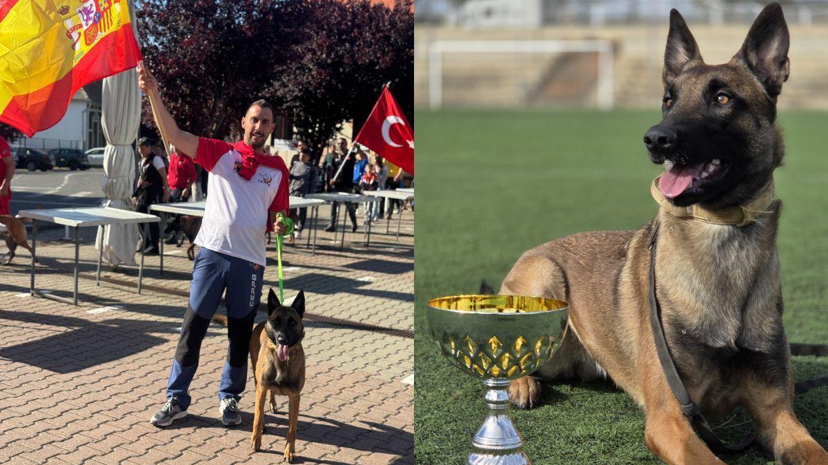 Fran Estévez junto a su perro.