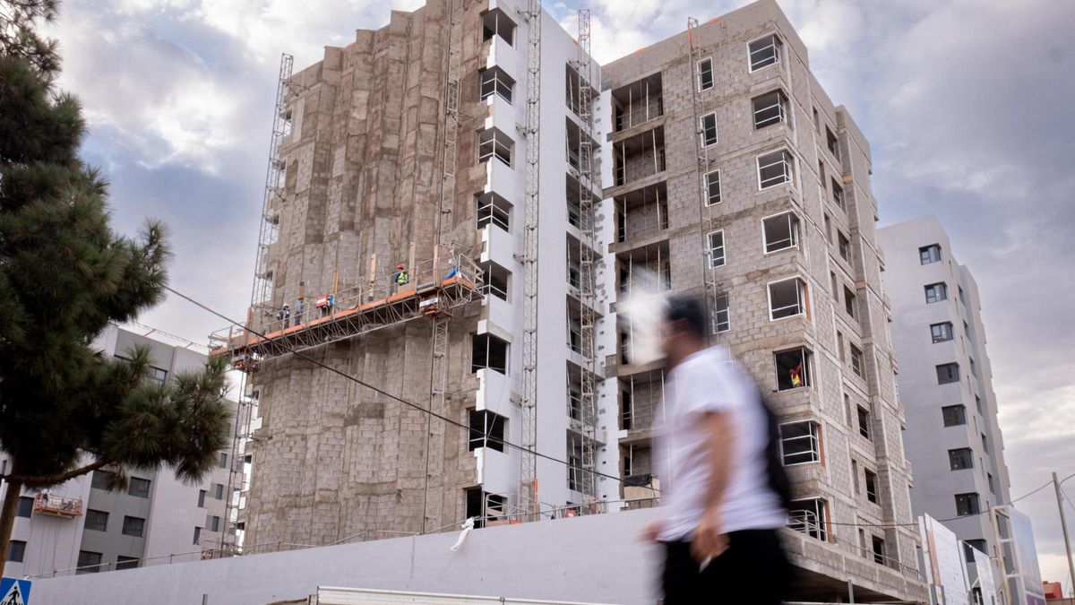 Construcción de obra pública en el municipio tinerfeño de La Laguna.